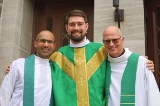 Fr. Isaac Longworth, CC with Fr. Simon Lobo, CC and Fr. Roger Vandenakker, CC.